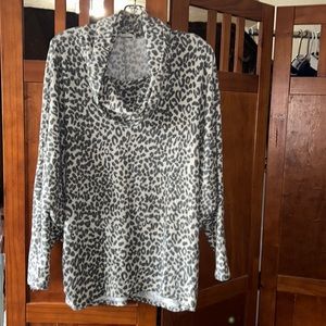 Cowl Neck Dolman Sleeve Flowy Fuzzy Warm Top